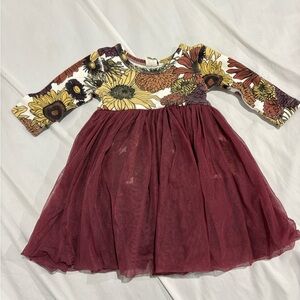 Kate Quinn Harvest Sunflower Long Sleeve Ballerina Tulle Dress 6-12m